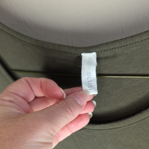 Pinkblush Maternity Green Ruched Long Sleeve Dress - Picture 3 of 7